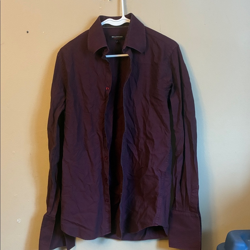 Men's Casual Button-Down Shirt in Deep Purple
